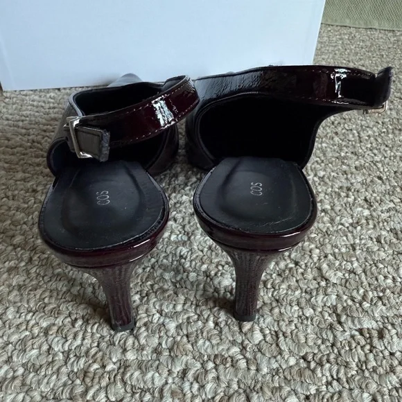 COS Patent Leather Burgundy Heeled Shoes - Picture 8 of 8